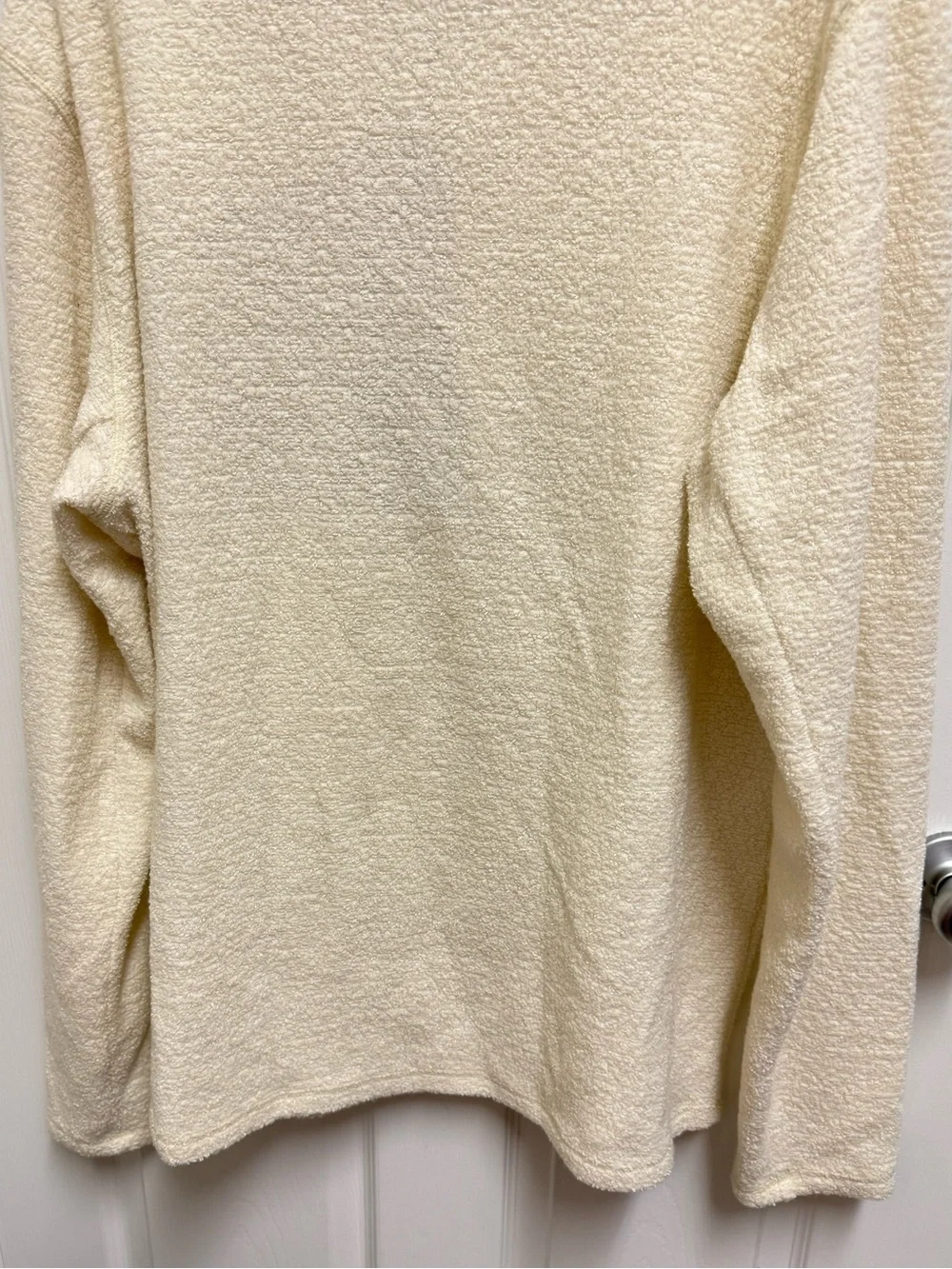 Amundsen Cream Sherpa Quarter Zip Pullover Sweater